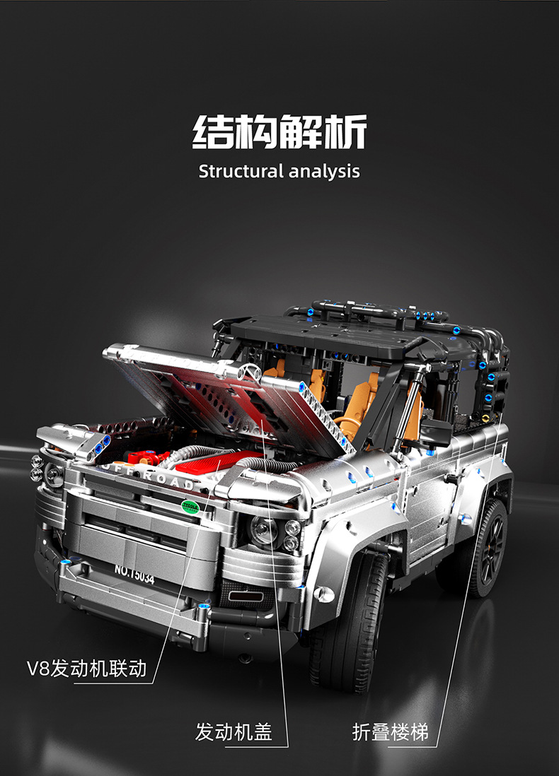 TGL T5034 Land Rover Off-road Vehicle Technology Series Building Blocks Toy Set