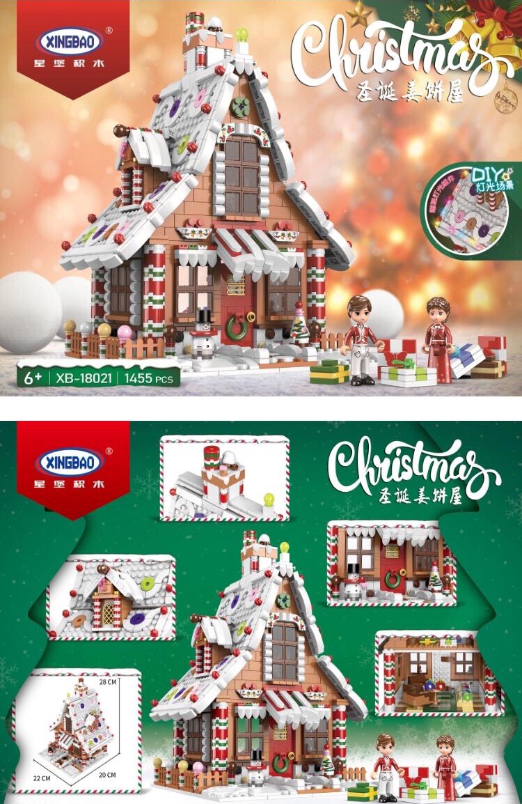 XINGBAO 18021 Frohe Weihnachten Lebkuchen-Baustein-Spielzeug-Set