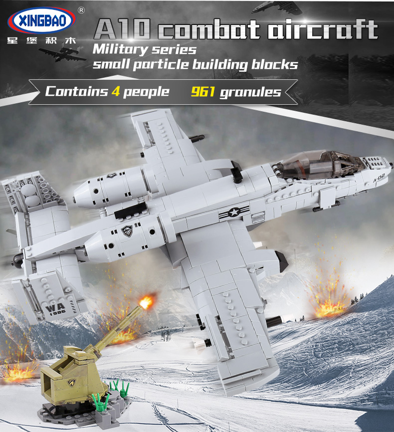 XINGBAO 06022 A10 Combat Aircraft Building Bricks Set