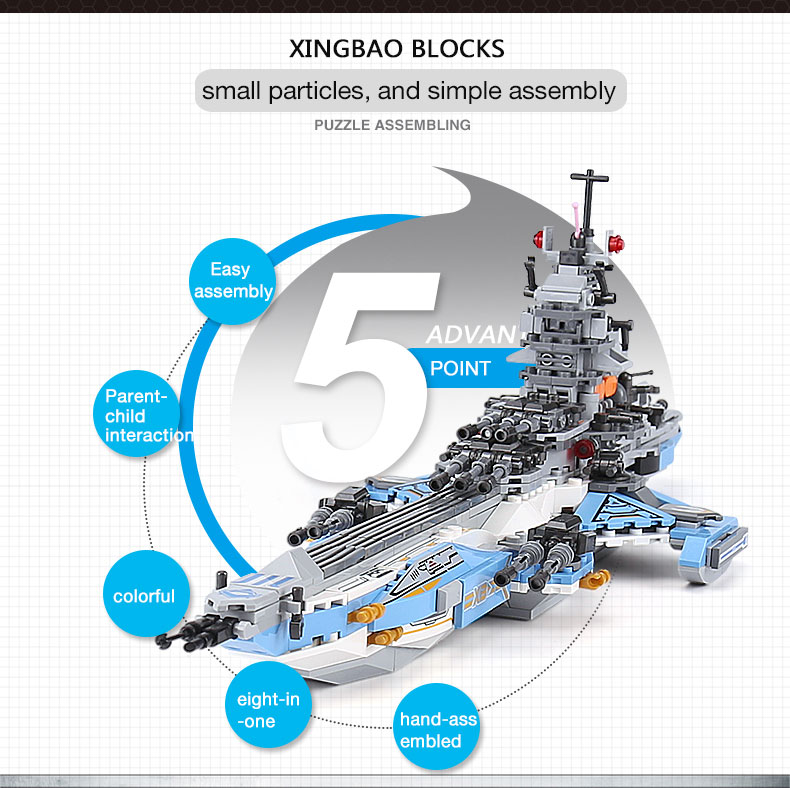 XINGBAO 13001 전함 건조 벽돌 세트