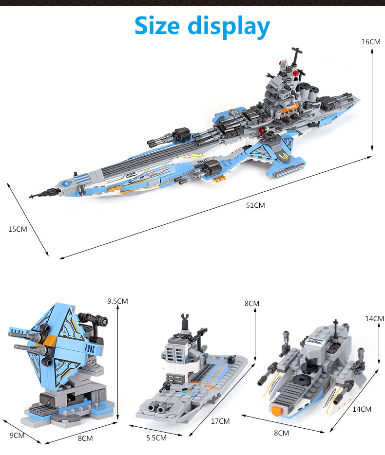 XINGBAO 13001 Battleship Building Bricks Set