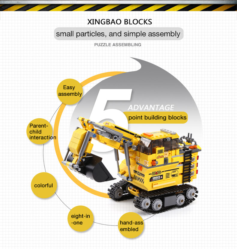 XINGBAO 13002 Excavator Building Bricks Set