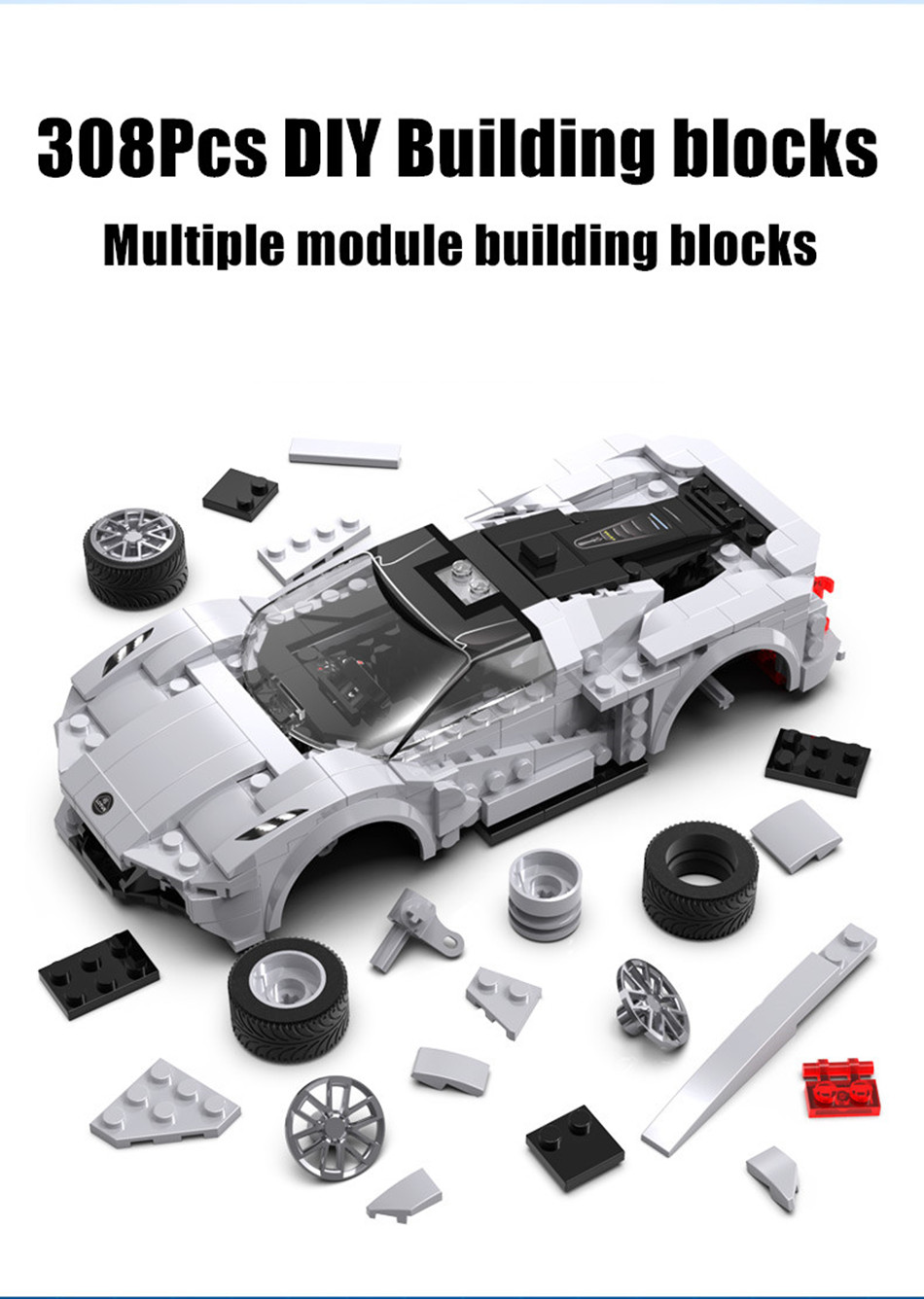 CaDA C51071 APP Programming Remote Control Sports Car Building Block Toy Set