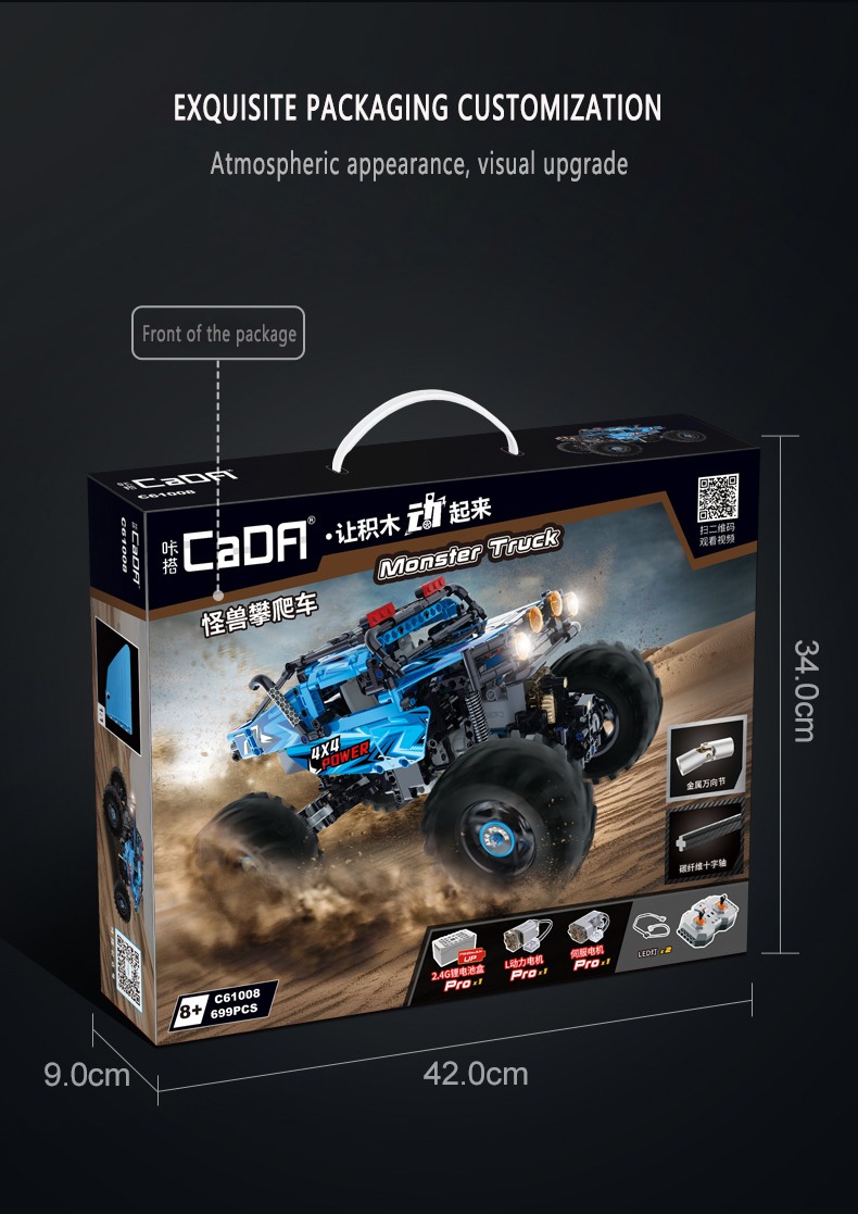 CaDA C61008 4WD Off-road Building Blocks Remote Control Car Building Block Toy Set