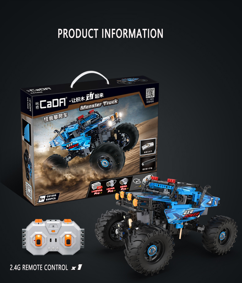 CaDA C61008 4WD Off-road Building Blocks Remote Control Car Building Block Toy Set