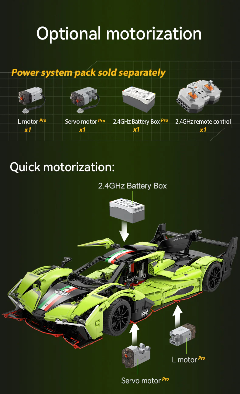 Juego de bloques de construcción CaDA C63009 Phantom Wing Supercar