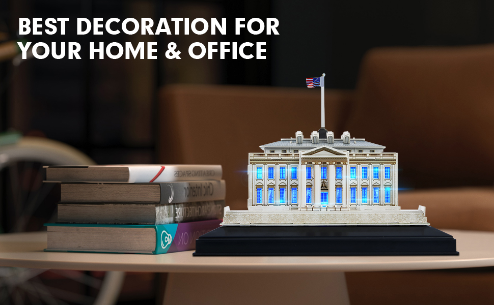 Cubicfun 3D Puzzle White House L504h With LED Lights Model Building Kits