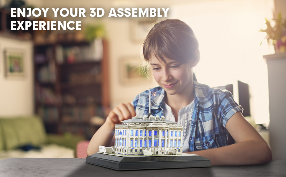 Cubicfun 3D 퍼즐 백악관 L504h LED 조명 모델 빌딩 키트