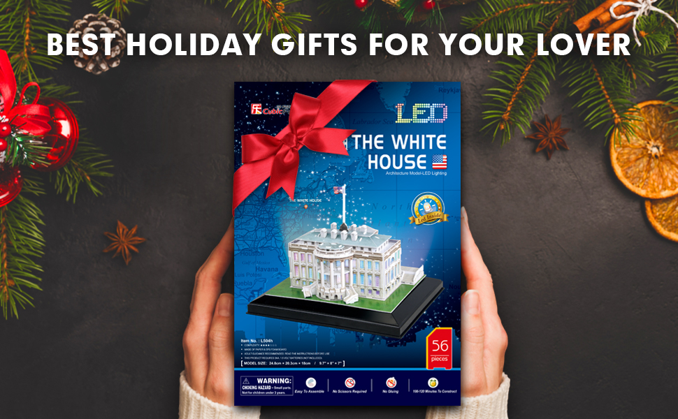Cubicfun 3D Puzzle White House L504h With LED Lights Model Building Kits