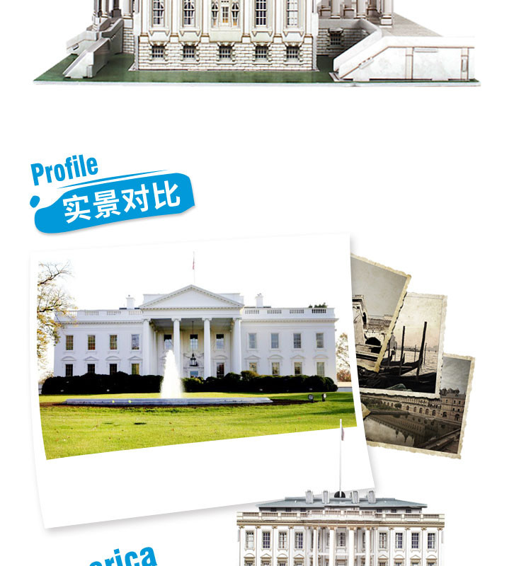 Cubicfun 3D Puzzle American White House C044h Model Building Kits