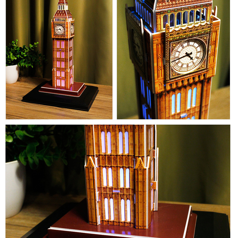 Cubicfun 3D Puzzle Big Ben L501h With LED Lights Model Building Kits