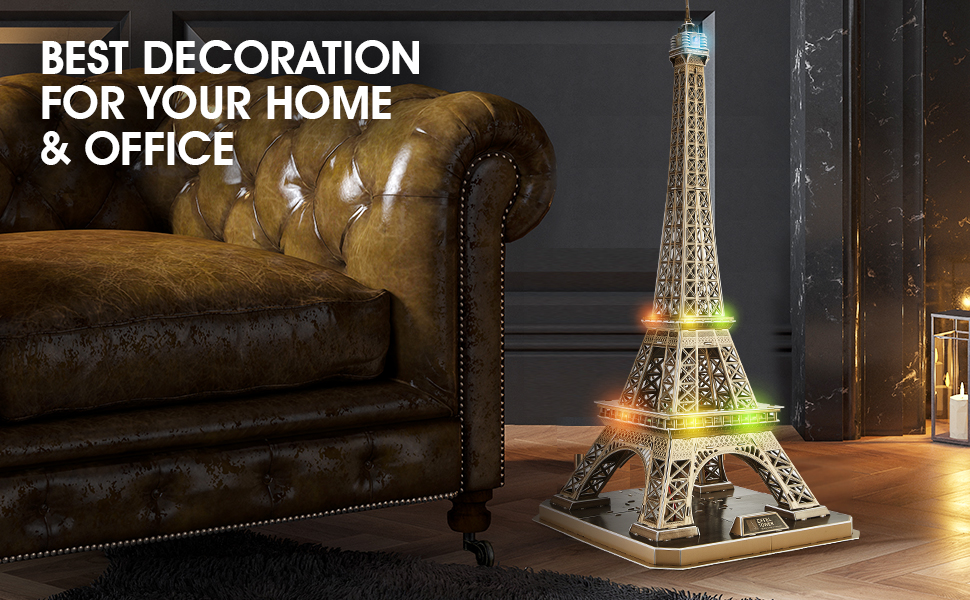 Cubicfun 3D Puzzle Eiffel Tower L091h With LED Lights Model Building Kits