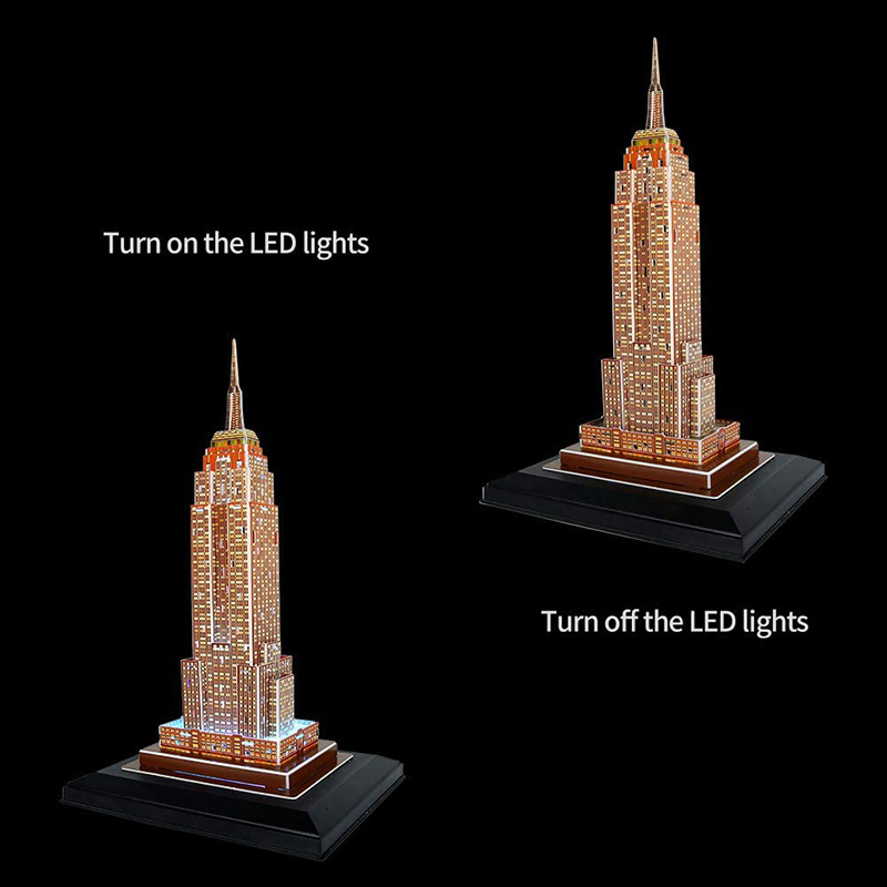 Cubicfun 3D 퍼즐 엠파이어 스테이트 빌딩 L503h LED 조명 모델 빌딩 키트