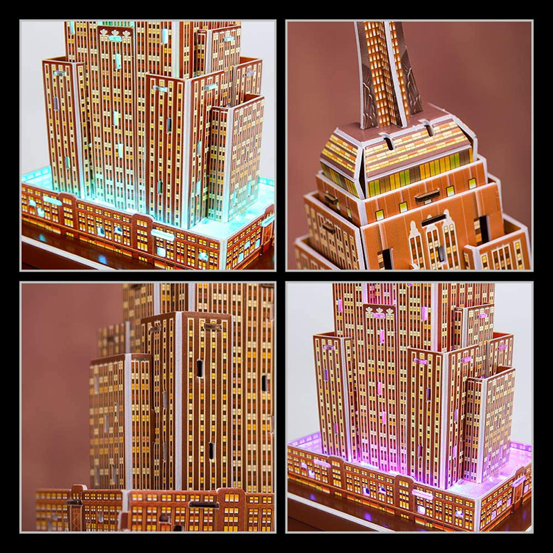 Cubicfun 3D Puzzle Empire State Building L503h With LED Lights Model Building Kits