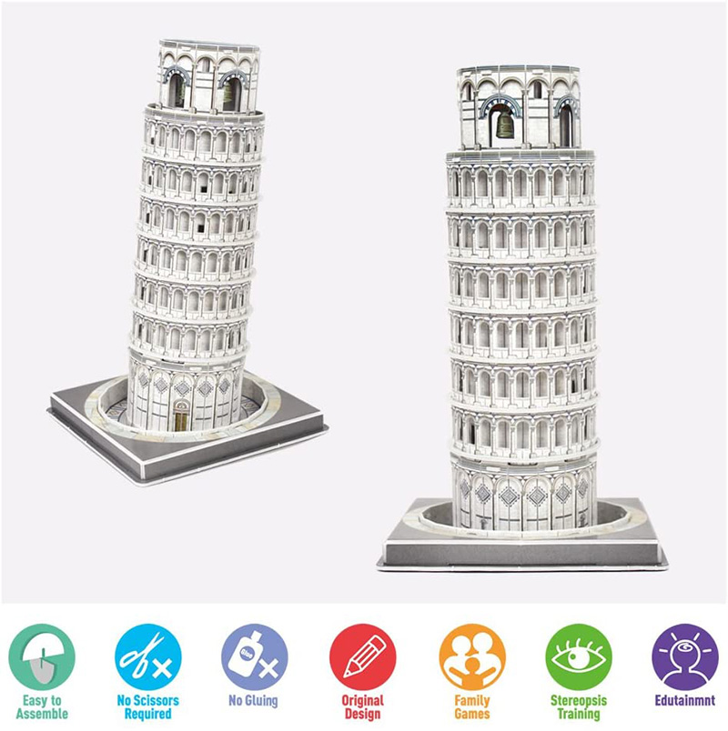 Cubicfun 3D Puzzle Schiefer Turm von Pisa C241h Modellbausätze