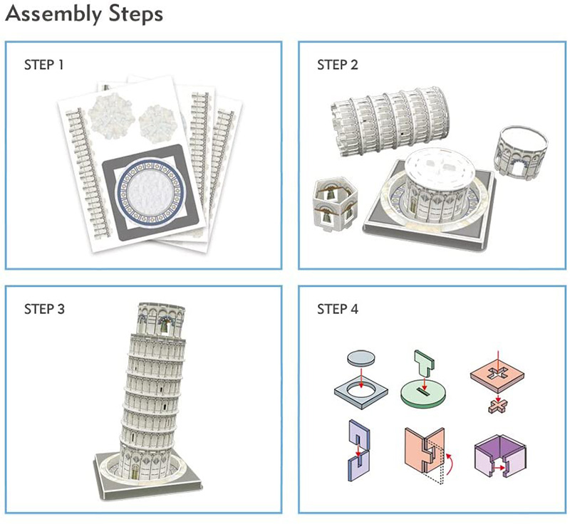 Cubicfun 3D Puzzle Schiefer Turm von Pisa C241h Modellbausätze