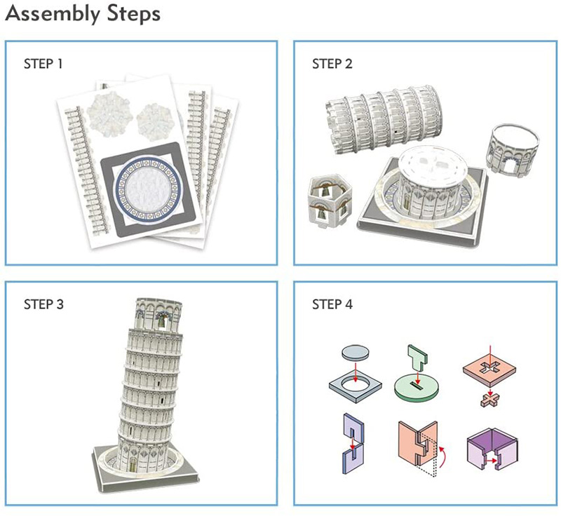 Cubicfun 3D 퍼즐 피사의 사탑 C241h 모델 구축 키트