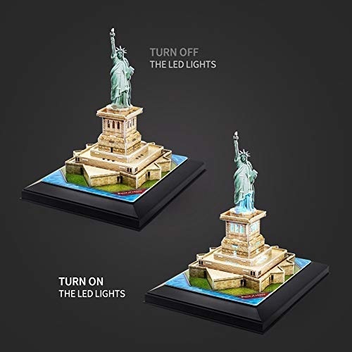Cubicfun 3D Puzzle Statue Of Liberty L505h With LED Lights Model Building Kits