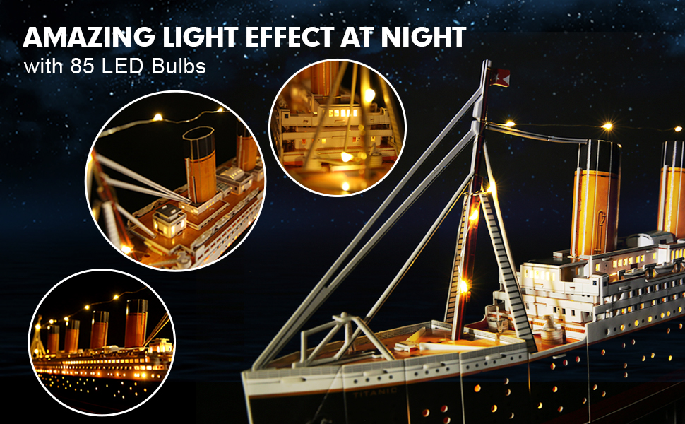 Cubicfun 3D Titanic Ship L521h With LED Lights Model Building Kits