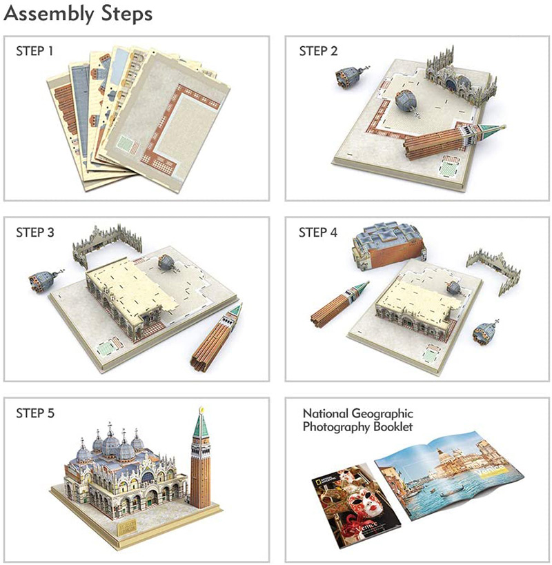 Cubicfun 3D 퍼즐 Venice St Marks Sqquare DS0980h 모델 구축 키트