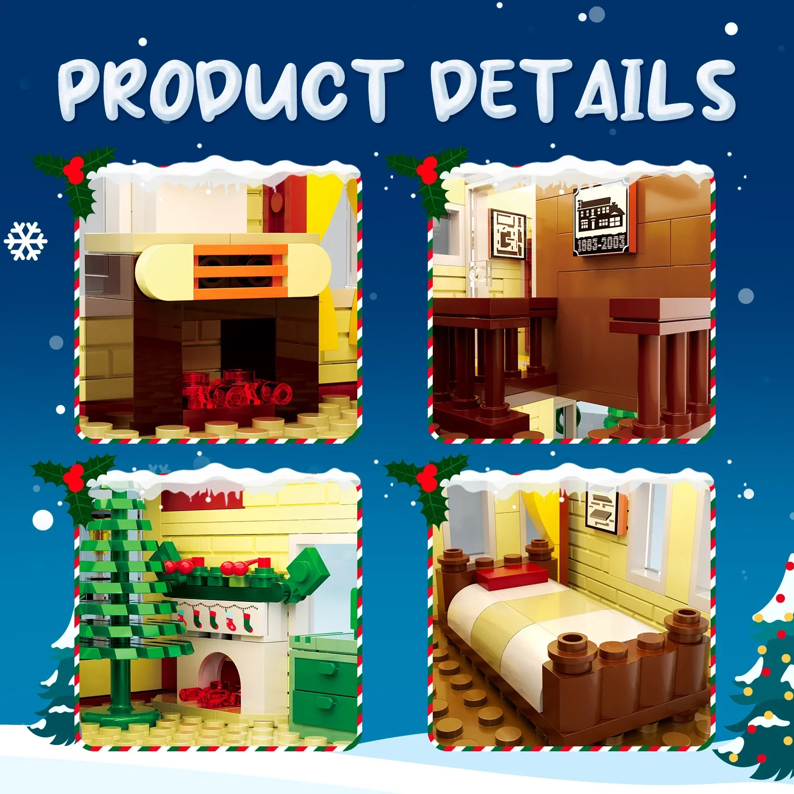 Custom Christmas Snow Village Building Blocks Toy Set