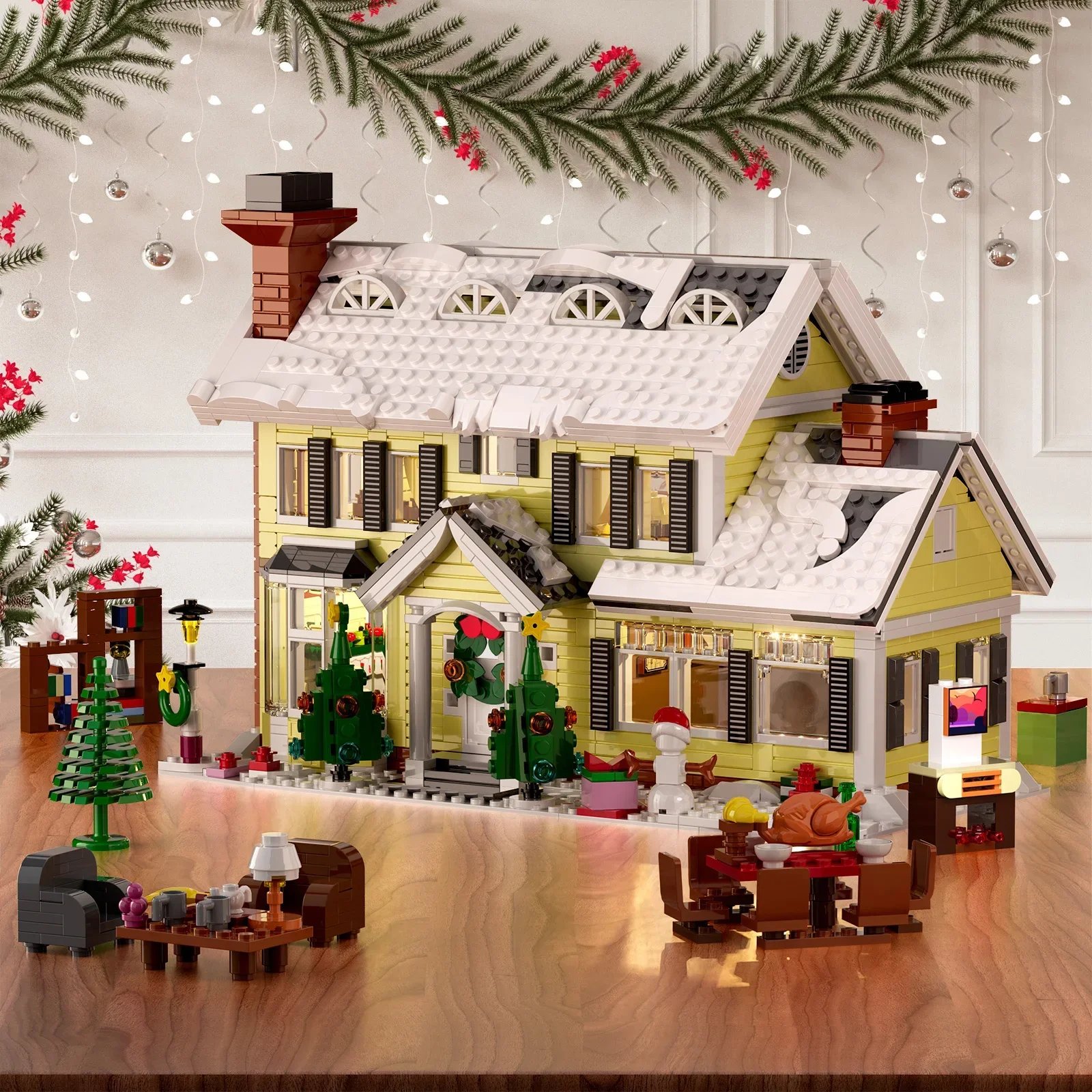 Custom Christmas Snow Village Building Blocks Toy Set