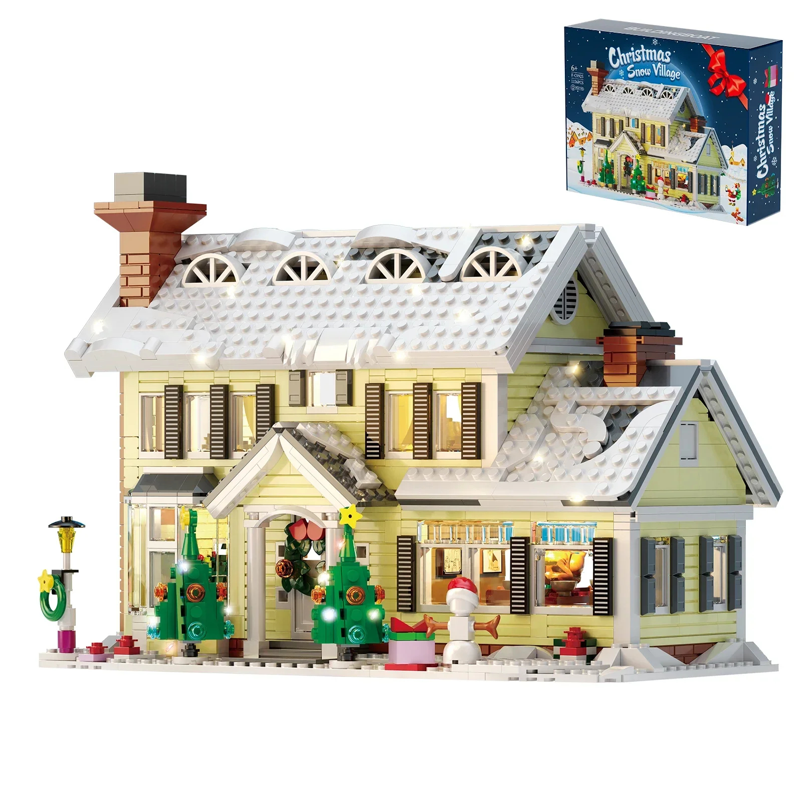 Custom Christmas Snow Village Building Blocks Toy Set