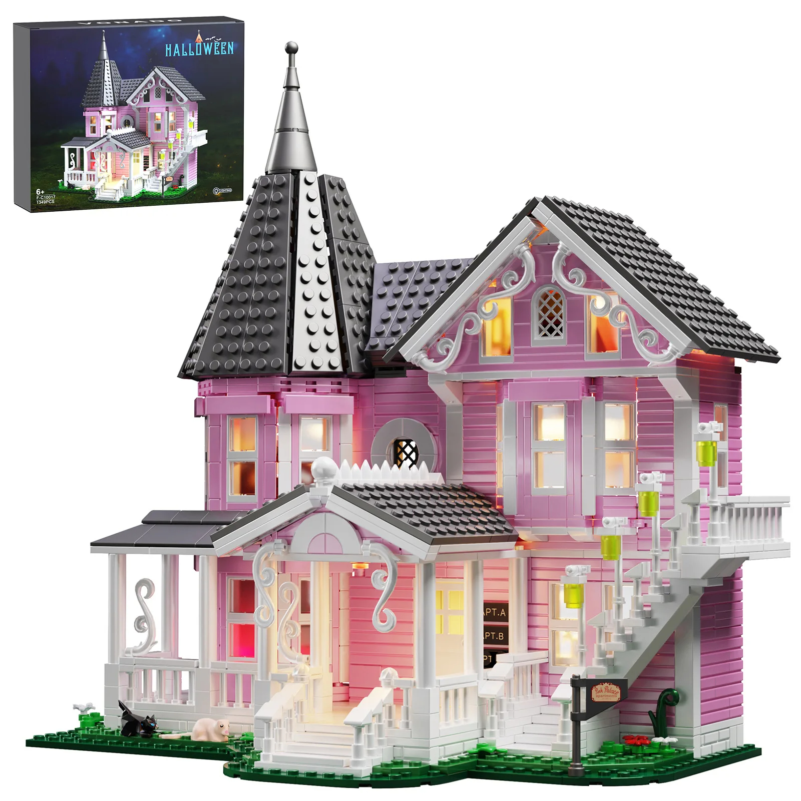 Custom Coraline Pink Palace Building Blocks Toy Set