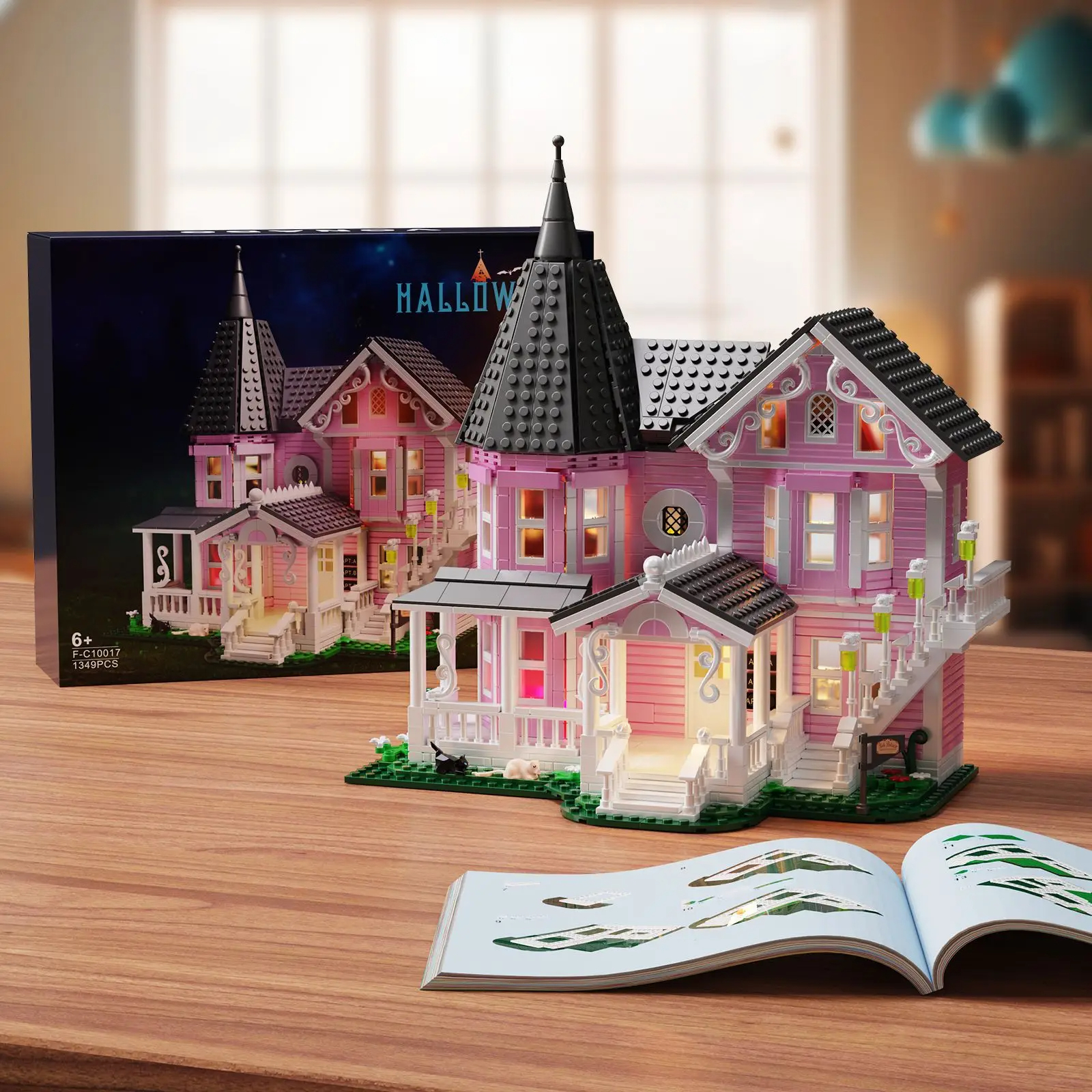 Custom Coraline Pink Palace Building Blocks Toy Set