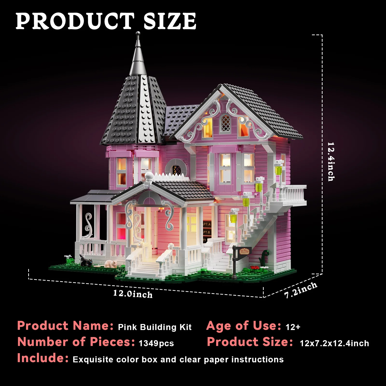 Custom Coraline Pink Palace Building Blocks Toy Set