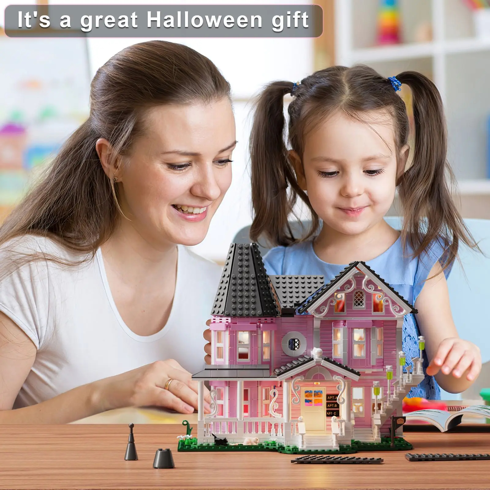 Custom Coraline Pink Palace Building Blocks Toy Set