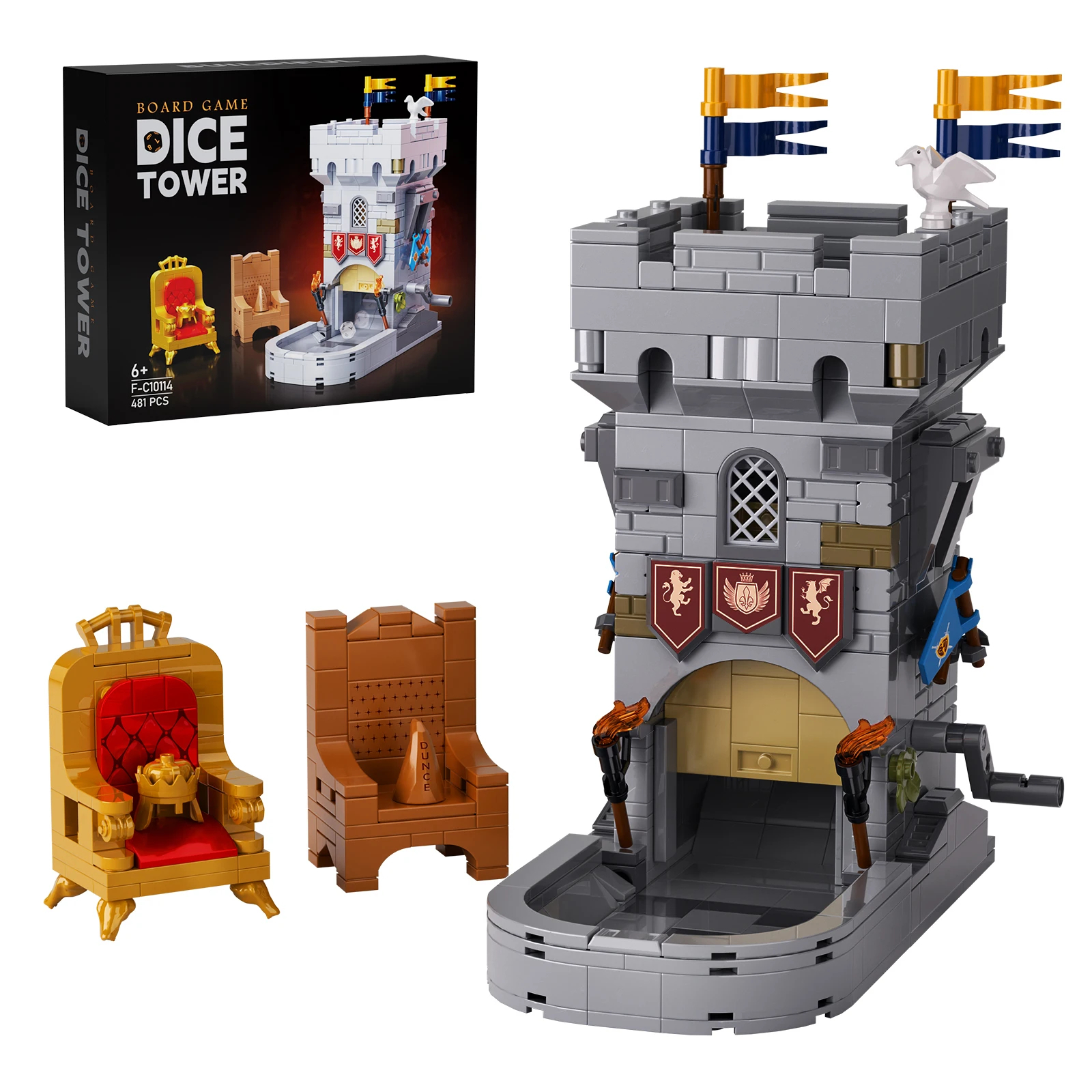 Juego de bloques de construcción de torres de dados de Dungeons & Dragons personalizado