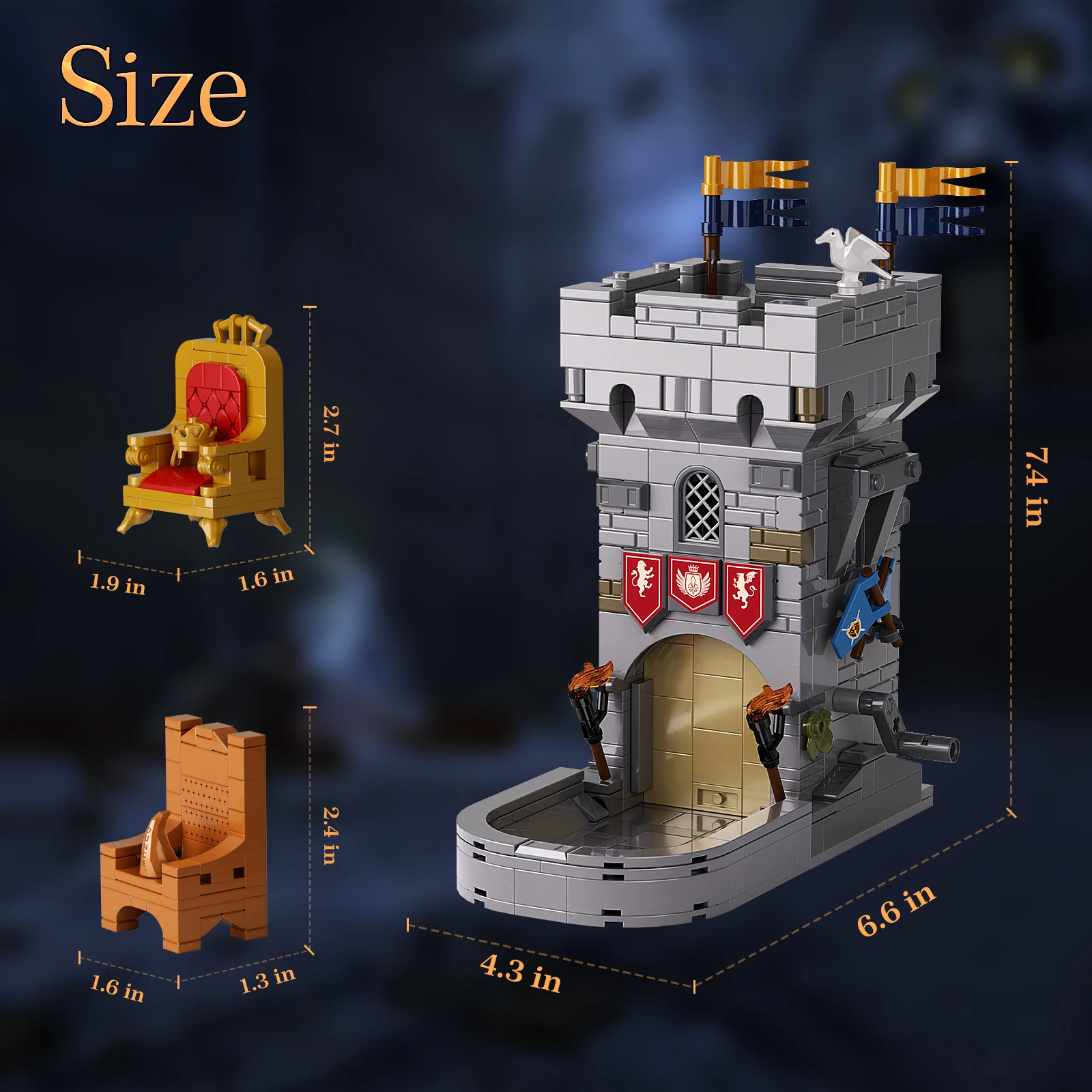 Juego de bloques de construcción de torres de dados de Dungeons & Dragons personalizado