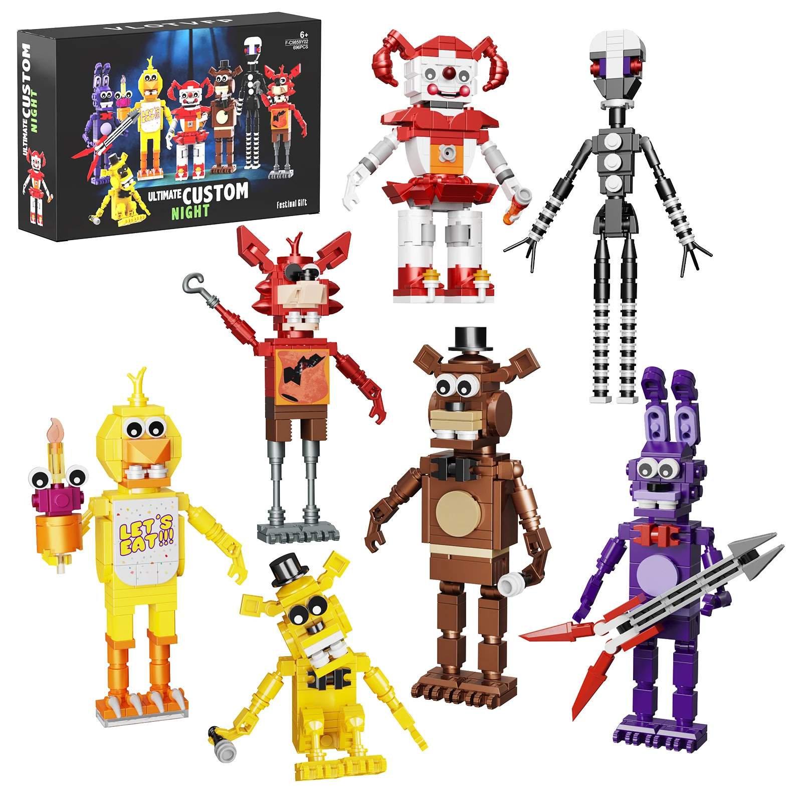 Custom Five Nights Horror Movie Building Blocks Toy Set