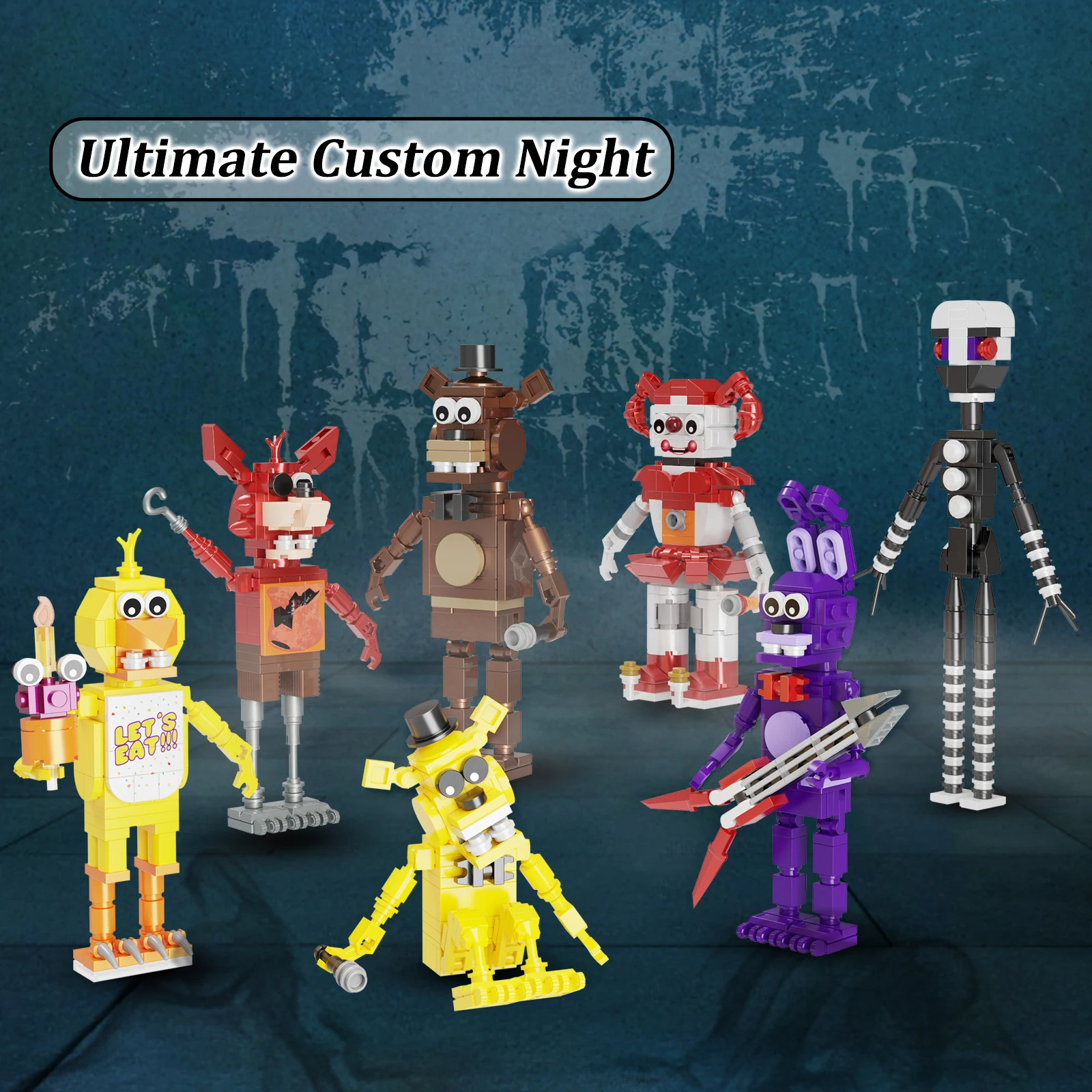 Custom Five Nights Horror Movie Building Blocks Toy Set