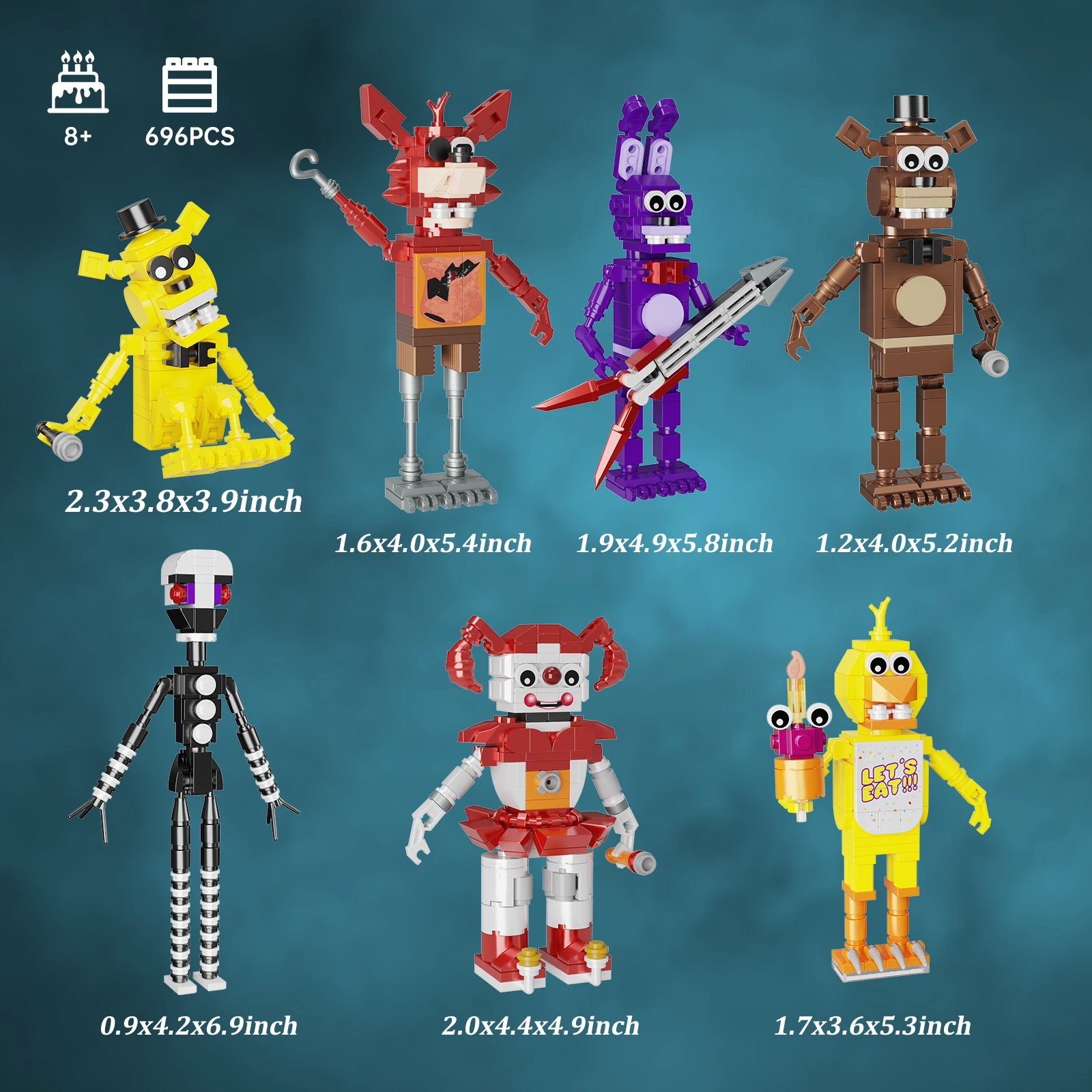 Custom Five Nights Horror Movie Building Blocks Toy Set