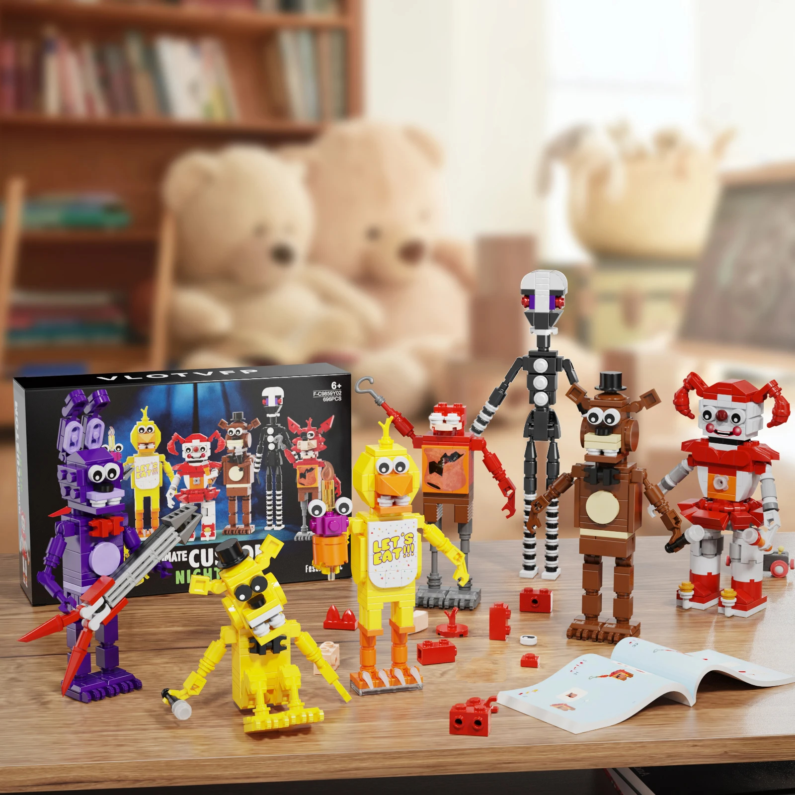 Custom Five Nights Horror Movie Building Blocks Toy Set
