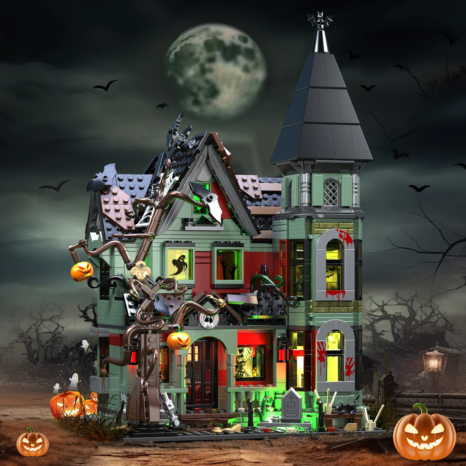 Custom Haunted House Building Blocks Toy Set