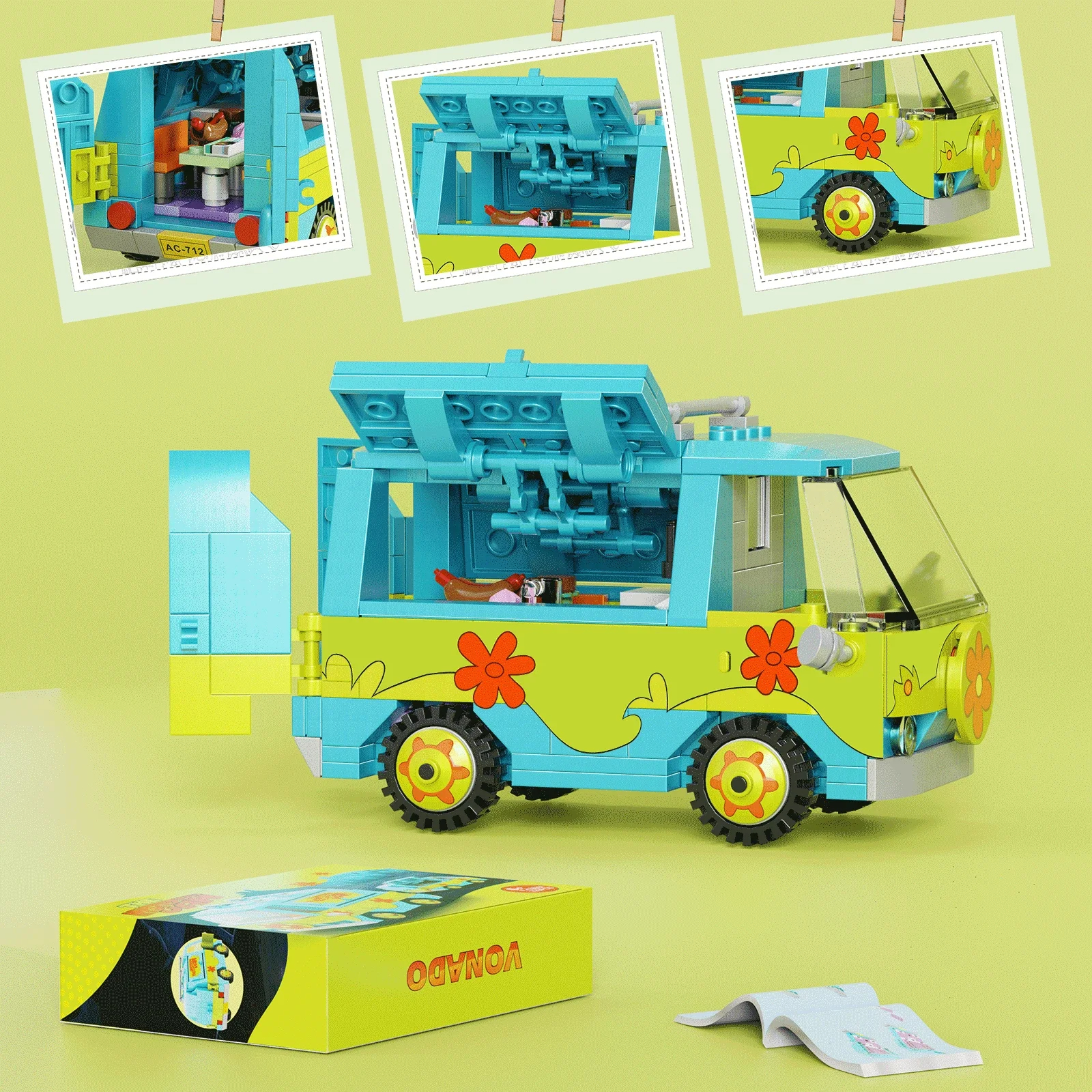 Benutzerdefiniertes Scooby-Doo Spielzeugauto-Baustein-Spielzeugset