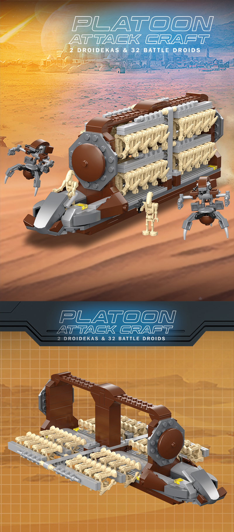 Custom Star Wars Multi Troop Transport Building Bricks Toy Set 522 Pcs