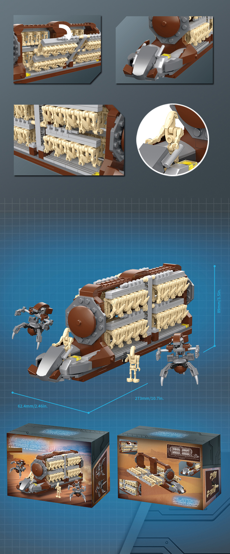 Custom Star Wars Multi Troop Transport Building Bricks Toy Set 522 Pcs