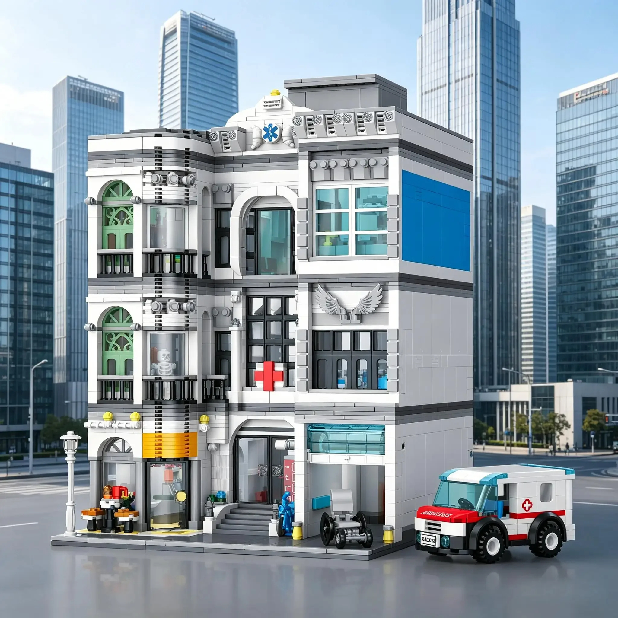 JIE STAR 57024 Hospital Building Blocks Toy Set