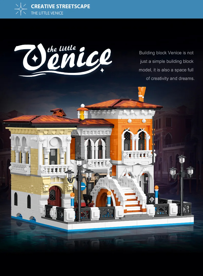 JIE STAR 57025 Little Venice Building Blocks Toy Set