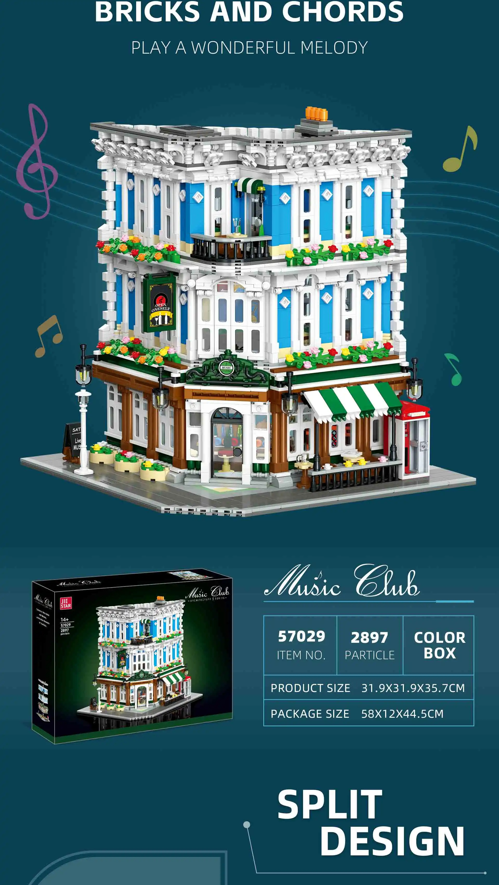 JIE STAR 57029 Music Club Building Blocks Toy Set