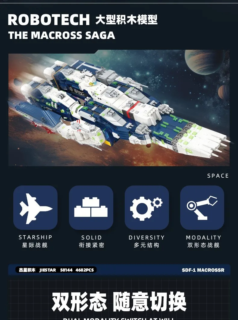 Jiestar 58144 Tron: Legacy: Macross SDF-1 - Juego de bloques de construcción