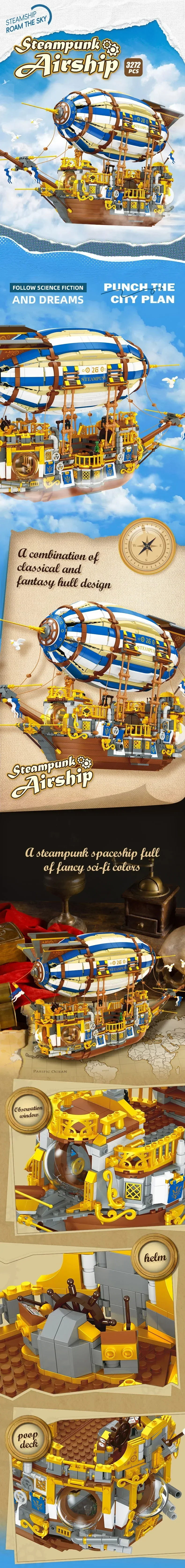 Jiestar JJ9126 Steampunk Airship Building Blocks Toy Set