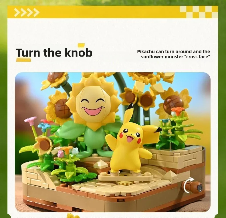 Keeppley K20245 Pokémon Companion: Sunshine Flower Field Bausteine-Spielzeugset