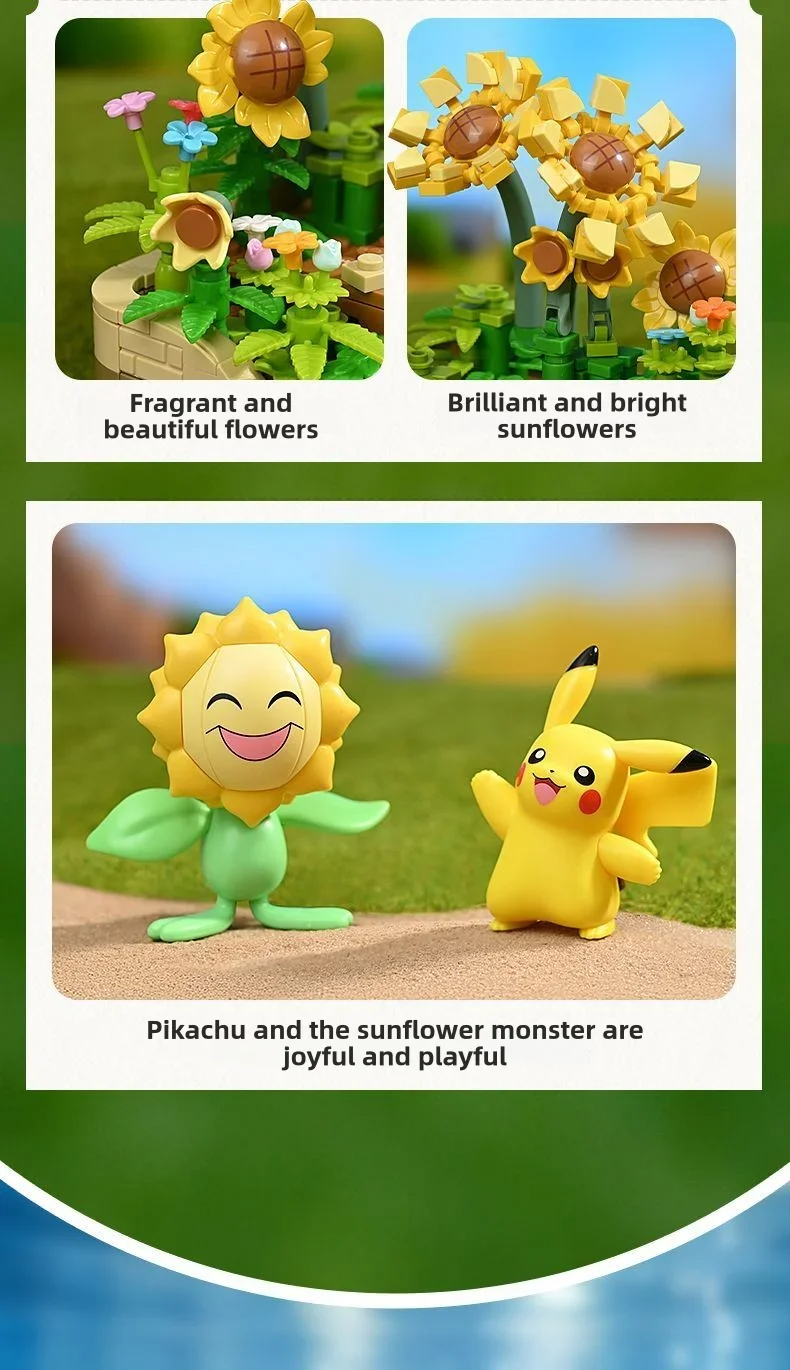 Keeppley K20245 Pokémon Companion: Sunshine Flower Field Bausteine-Spielzeugset