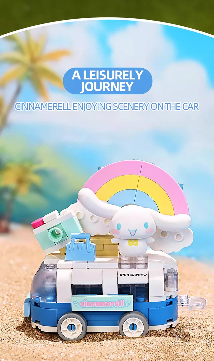 Keeppley K20832 Sanrio Family Float Parade: A Leisurely Journey, Cinnamoroll Potted Plants Building Blocks Toy Set