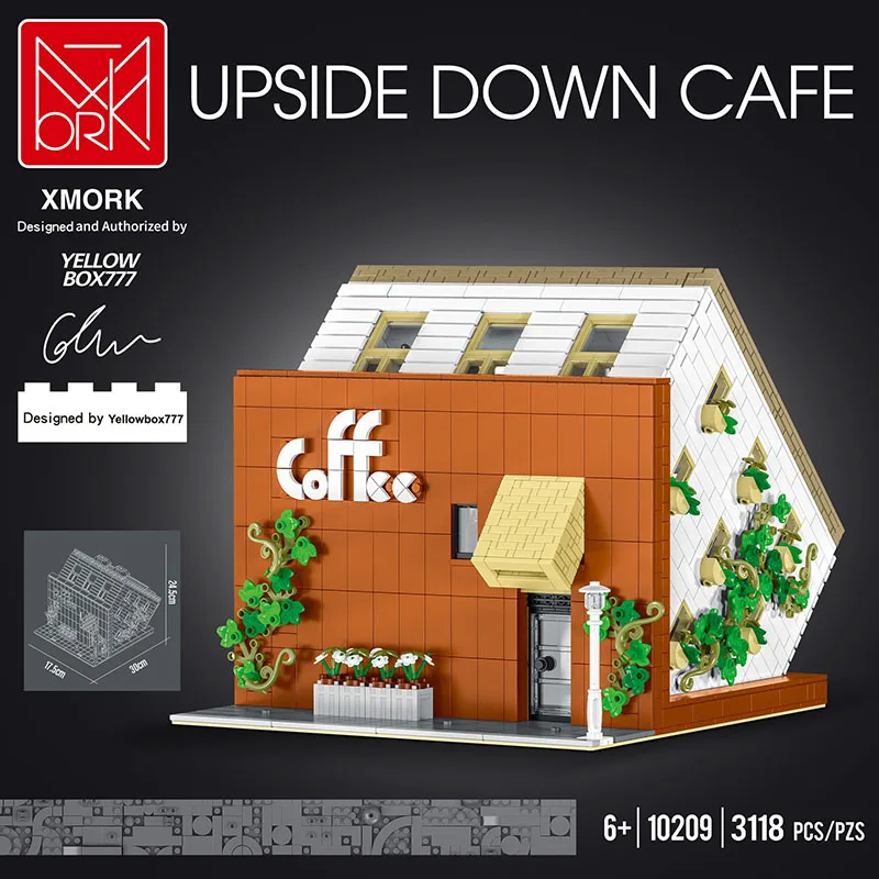 Juego de bloques de construcción de cafetería invertida MORK 10209